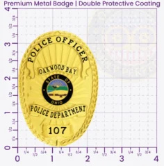 22-F1 Custom Badges And Design, Create, Build and Order Custom Badges Personalized Badges Officer Badges Oakwood Bay Police Gold Badges 3.37 Premium