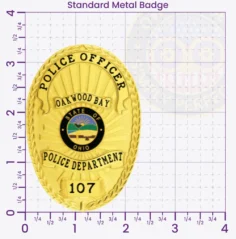 22-F1 Custom Badges And Design, Create, Build and Order Custom Badges Personalized Badges Officer Badges Oakwood Bay Police Gold Badges 3.37 Standard