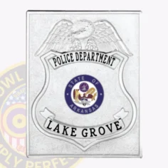 23-B1-2 Custom Badges And Design, Create, Build and Order Custom Badges Personalized Badges Officer Badges Lake Grove Police Silver