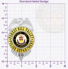 24-A1 Custom Badges And Design, Create, Build and Order Custom Badges Personalized Badges Officer Badges Forest Hill Valley Police Silver Badges 3 Standard