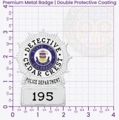 25-A1 Custom Badges And Design, Create, Build and Order Custom Badges Personalized Badges Officer Badges Cedar Crest Police Silver Badges 3.125 Premium