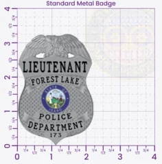 3-G2 Custom Badges And Design, Create, Build and Order Custom Badges Personalized Badges Officer Badges Forest Lake Police Silver Badges 3.25 Standard