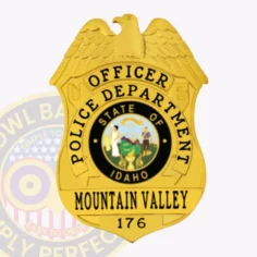 3-h1 custom badges and design, create, build and order custom badges personalized badges officer badges mountain valley police gold