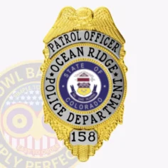 4-T10 Custom Badges And Design, Create, Build and Order Custom Badges Personalized Badges Officer Badges Ocean Ridge Police Gold