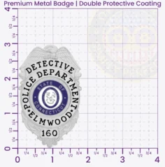 4T-F1 Custom Badges And Design, Create, Build and Order Custom Badges Personalized Badges Officer Badges Elmwood Police Silver Badges 3 Premium