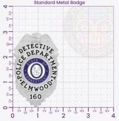 4T-F1 Custom Badges And Design, Create, Build and Order Custom Badges Personalized Badges Officer Badges Elmwood Police Silver Badges 3 Standard