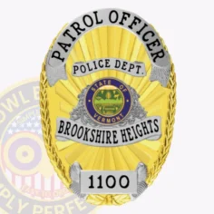 5-D4A Custom Badges And Design, Create, Build and Order Custom Badges Personalized Badges Officer Badges Brookshire Heights Police Gold