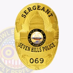 6-d11 custom badges and design, create, build and order custom badges personalized badges officer badges seven hills police gold