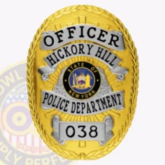 8-D13 Custom Badges And Design, Create, Build and Order Custom Badges Personalized Badges Officer Badges Hickory Hill City Police Gold