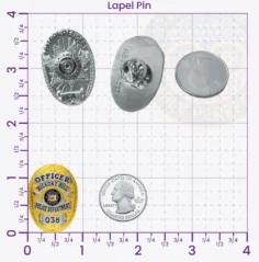 8-D13 Custom Badges And Design, Create, Build and Order Custom Badges Personalized Badges Officer Badges Hickory Hill City Police Gold Lapel Pins