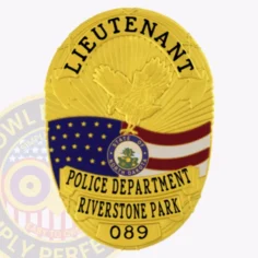 9-a1 custom badges and design, create, build and order custom badges personalized badges officer badges riverstone park police gold