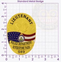 9-A1 Custom Badges And Design, Create, Build and Order Custom Badges Personalized Badges Officer Badges Riverstone Park Police Gold Badges 3.25 Standard